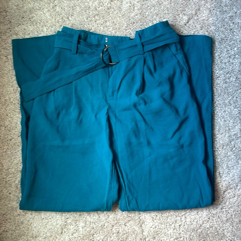 Wide Leg Work Pants with Matching Belt